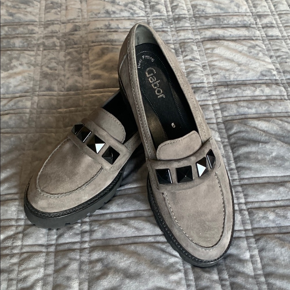 Gabor Gray Suede Loafers - women’s size 8.5